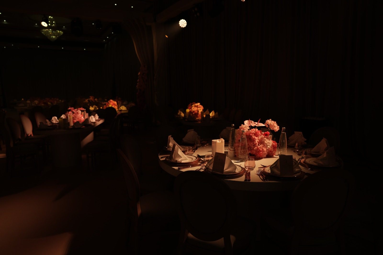 Candle-lit guest table